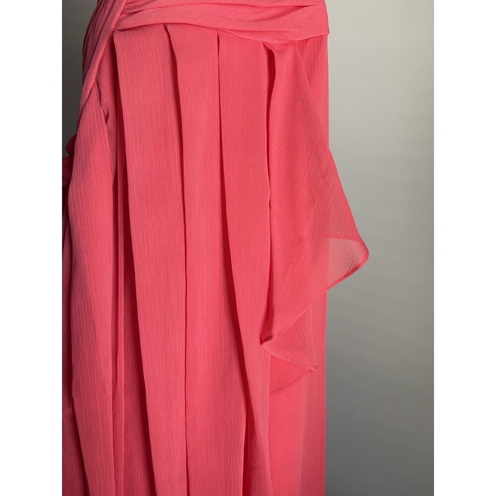 David's Bridal Coral 100% Polyester Sleeveless Bridesmaid Dress Size 10 Regular - Picture 9 of 10